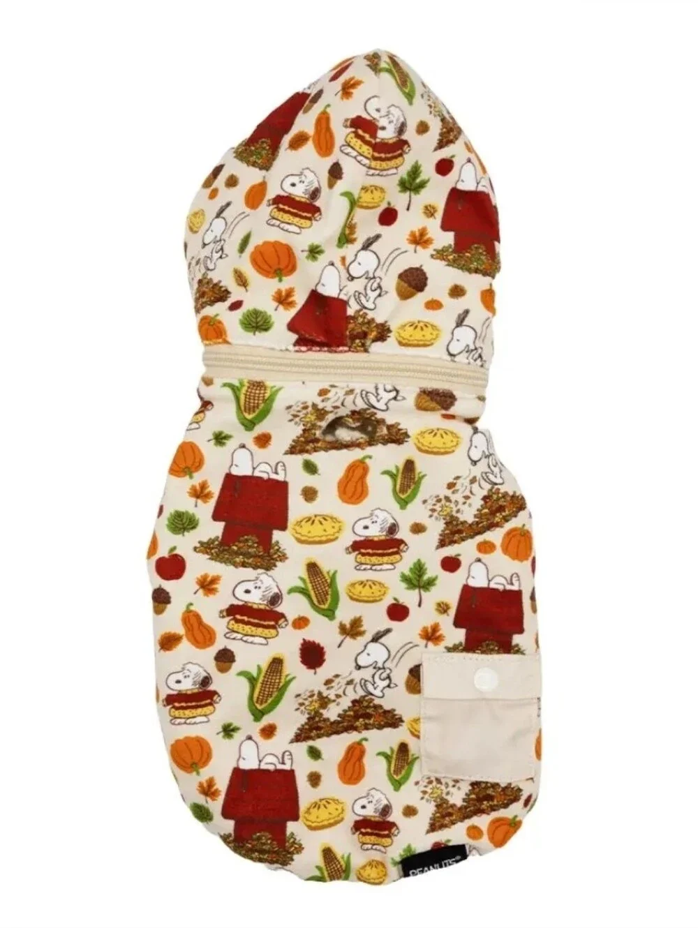 Peanuts™ Fall Print Dog Hoodie - Cream with Orange Accents
